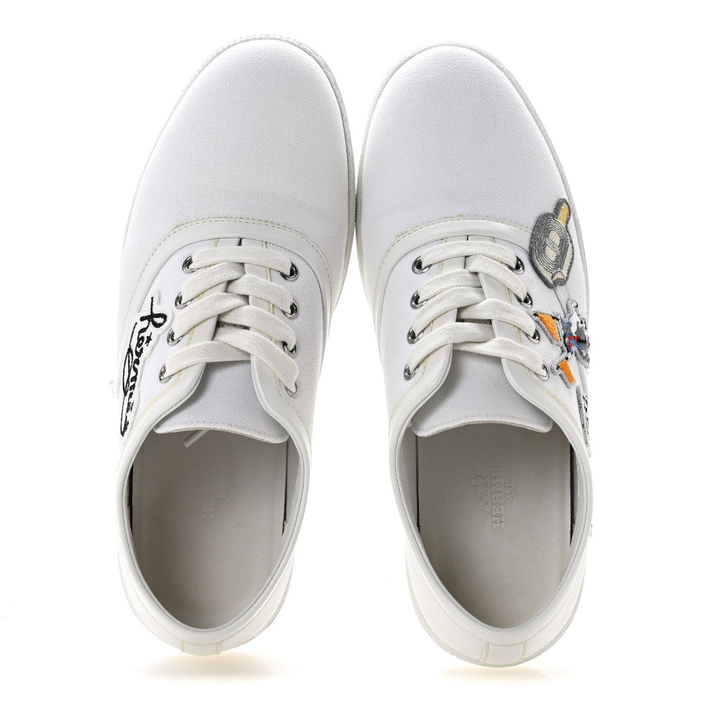 Canvas Embroidered Innocent Sneakers 37.5 White wholesalehk.shop