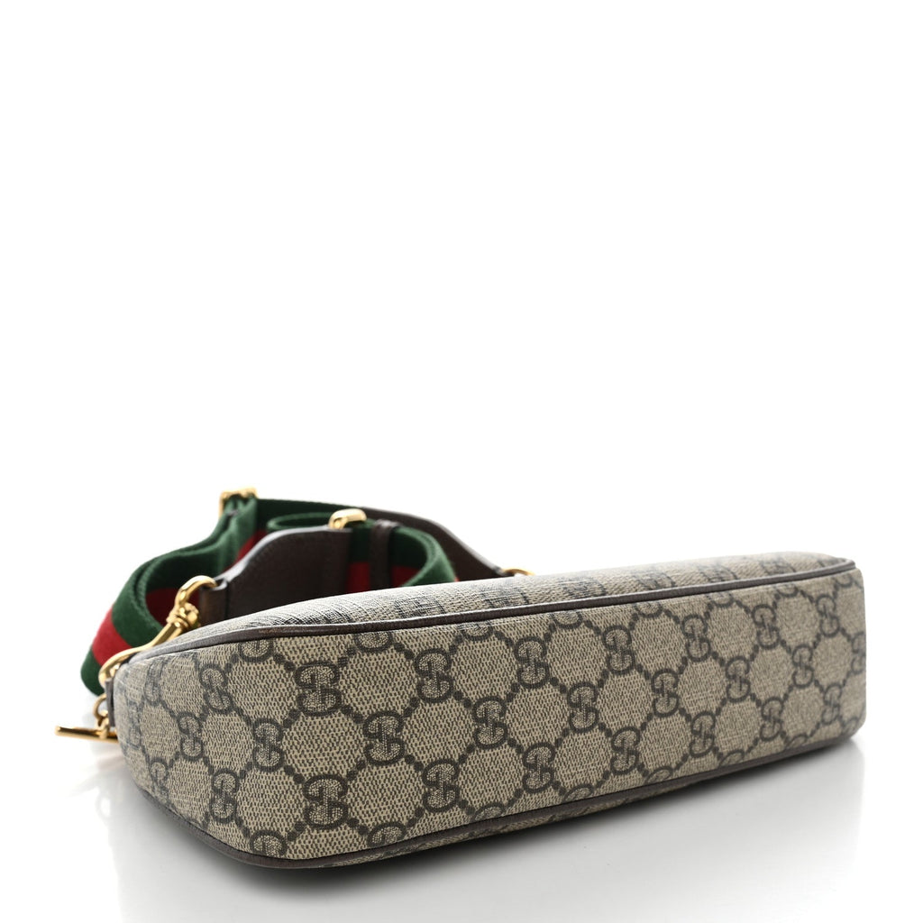 GG Supreme Monogram Textured Dollar Calfskin Web Small Ophidia GG Handbag Beige Ebony New Acero wholesalehk.shop