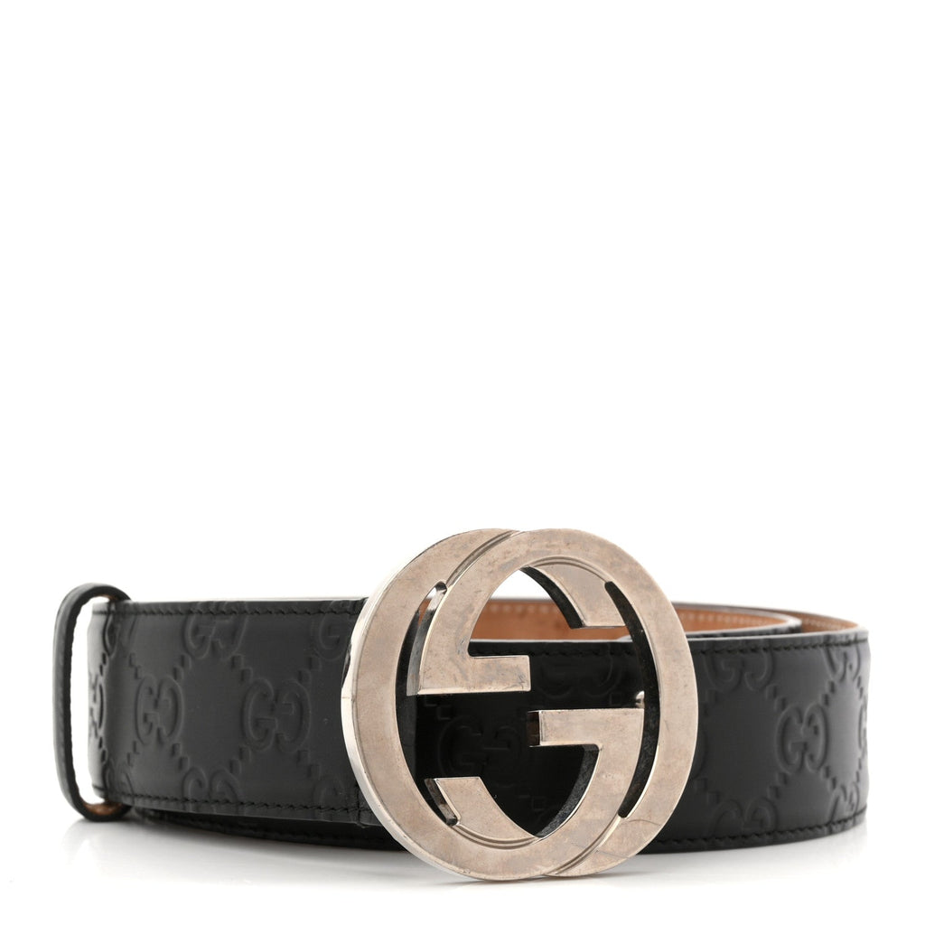 Guccissima Signature Interlocking G 40mm Belt 80 32 Black £¨ Direct shipment via from wholesalehk.shop