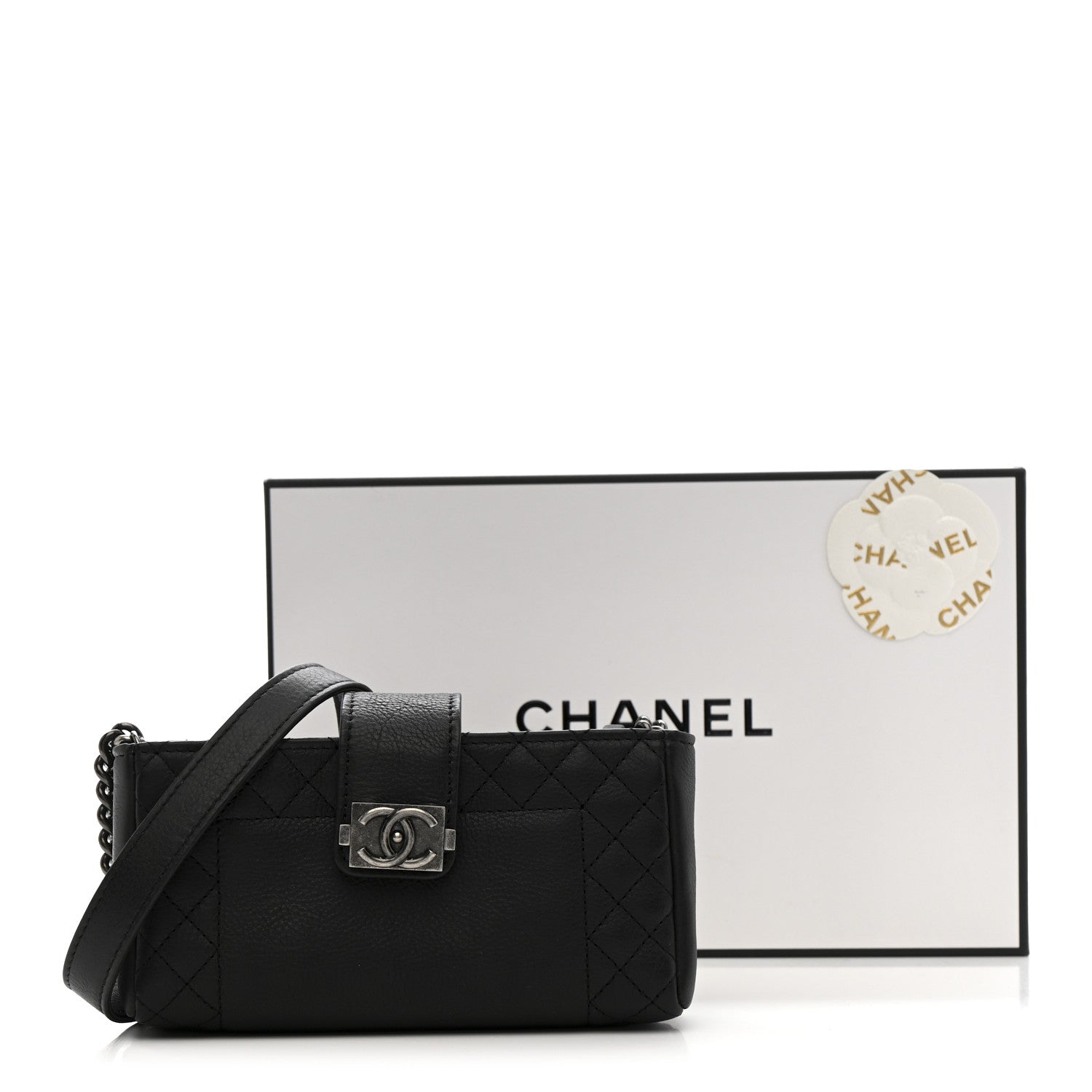 Calfskin Boy Reverso Mini Pochette Black wholesalehk.shop