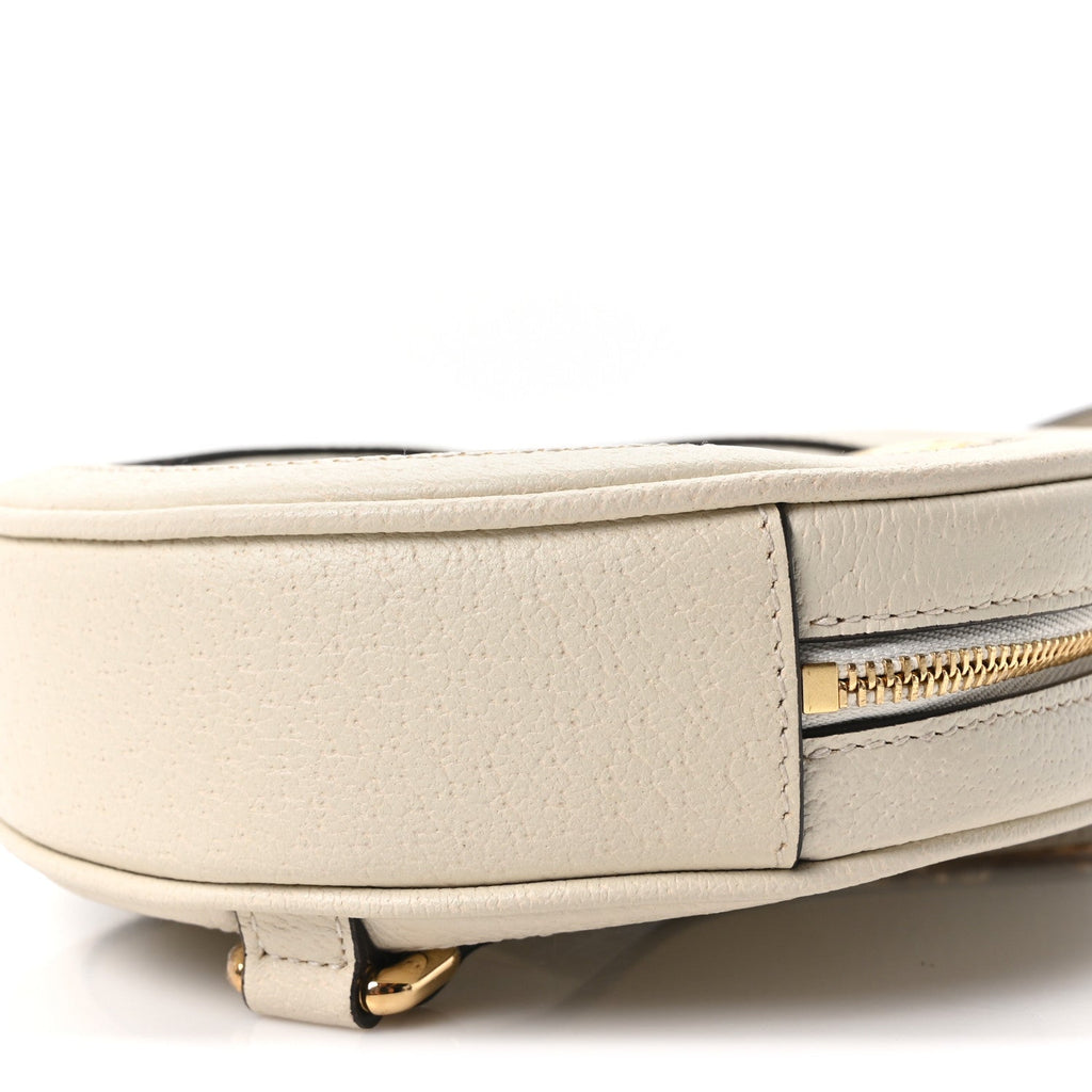 Textured Calfskin Web Mini Ophidia Round Backpack Mystic White wholesalehk.shop