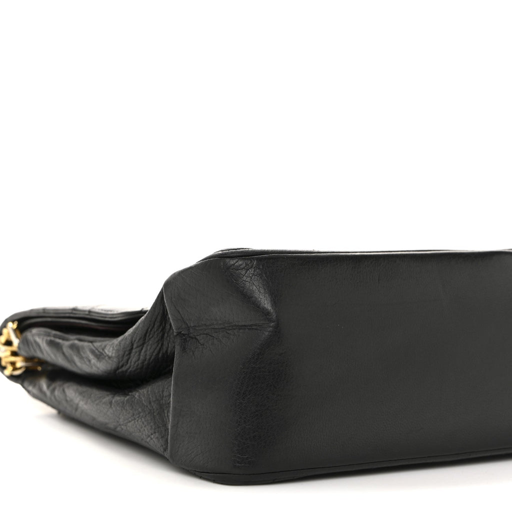Lambskin Quilted Small Double Flap Black wholesalehk.shop