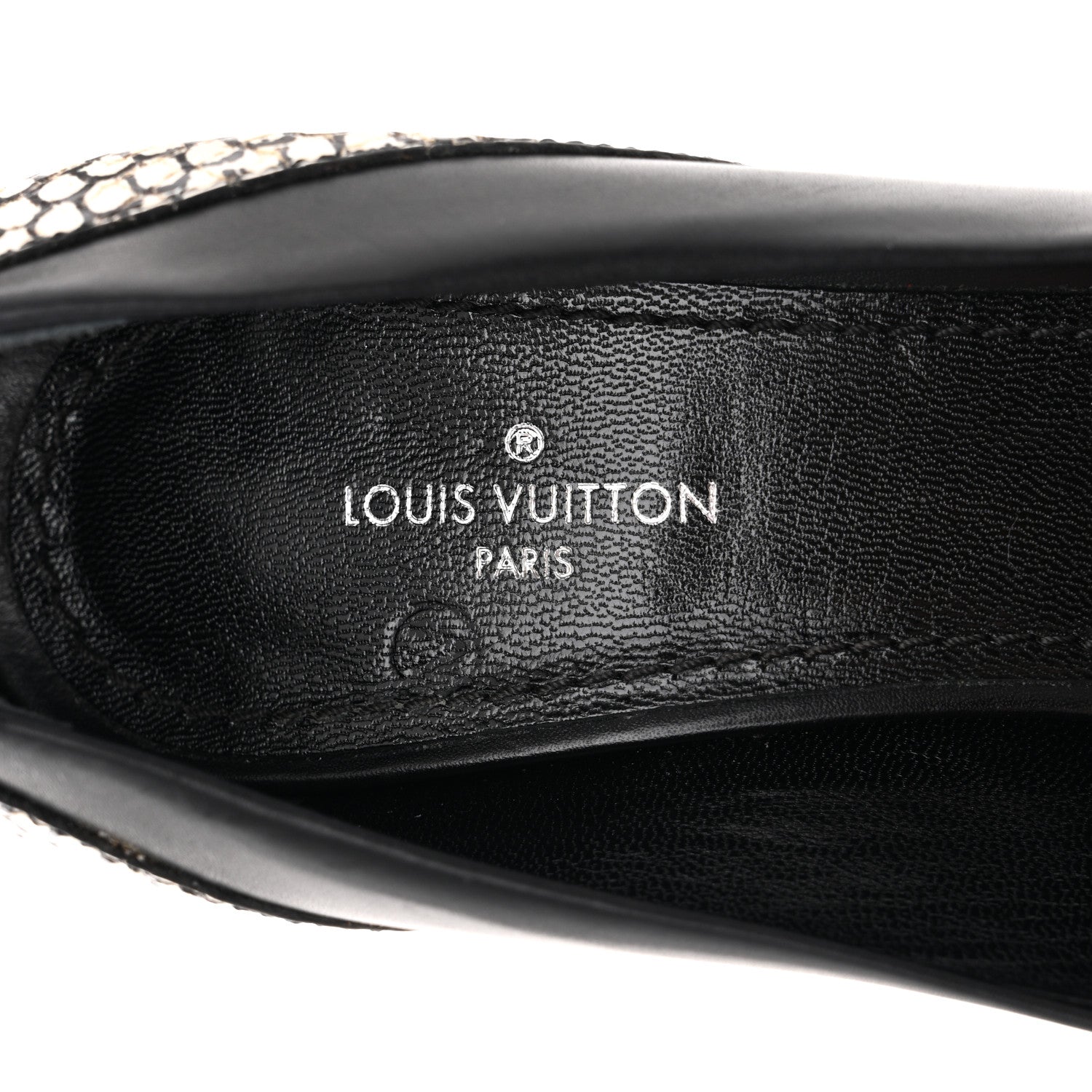 Calfskin Snakeskin Embossed Matchmake Pumps 35 Black White £¨ Direct shipment via from wholesalehk.shop