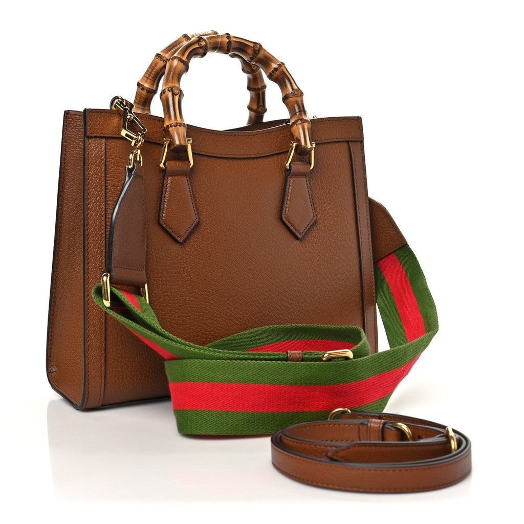 Textured Dollar Calfskin Web Small Diana Tote Bag Cuir Black wholesalehk.shop