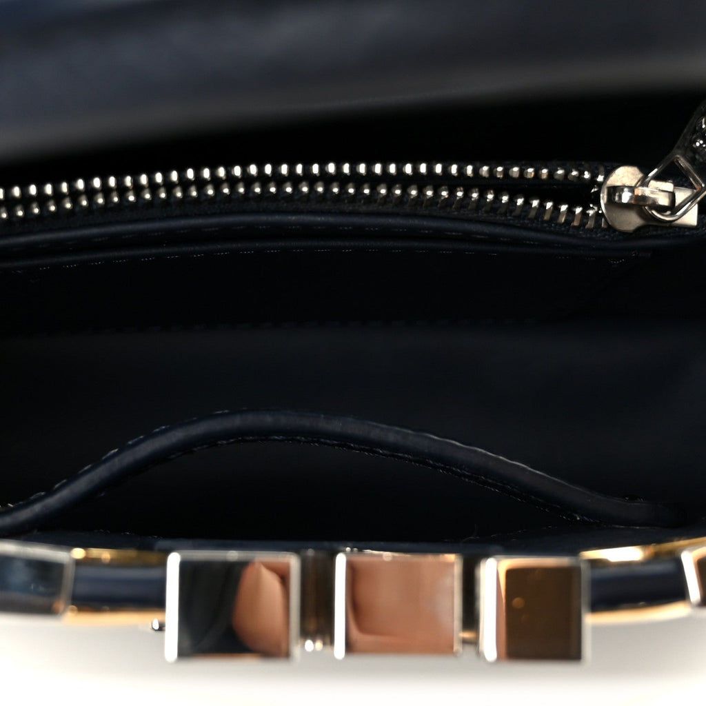 Taurillon Embellished Malletage Crown Mini Capucines Navy £¨ Direct shipment via from wholesalehk.shop