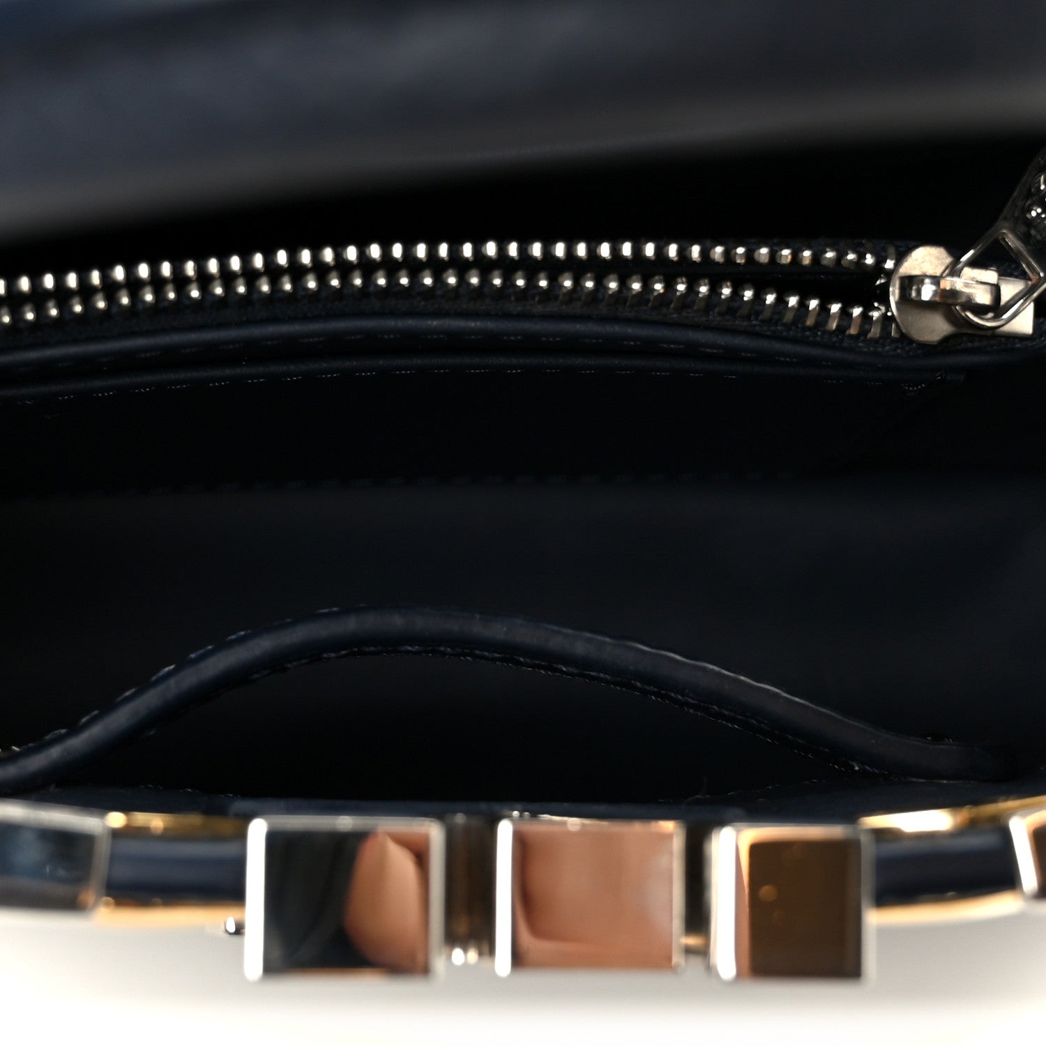 Taurillon Embellished Malletage Crown Mini Capucines Navy £¨ Direct shipment via from wholesalehk.shop