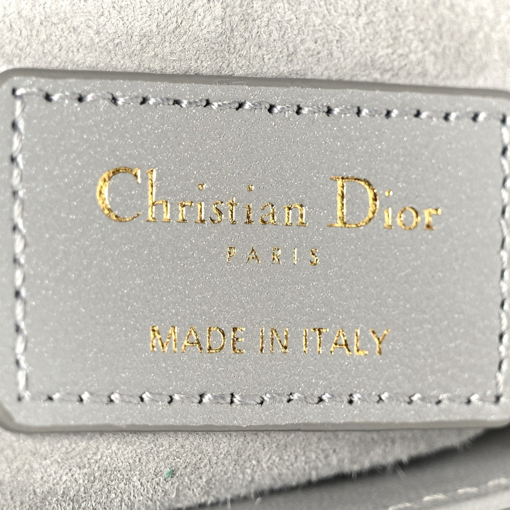 Metallic Lambskin Cannage Mini Lady Dior Grey wholesalehk.shop