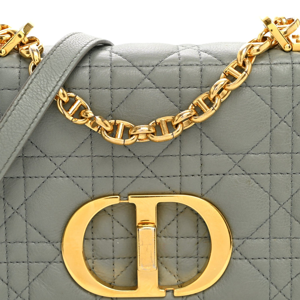 Calfskin Cannage Small Caro Bag Grey wholesalehk.shop