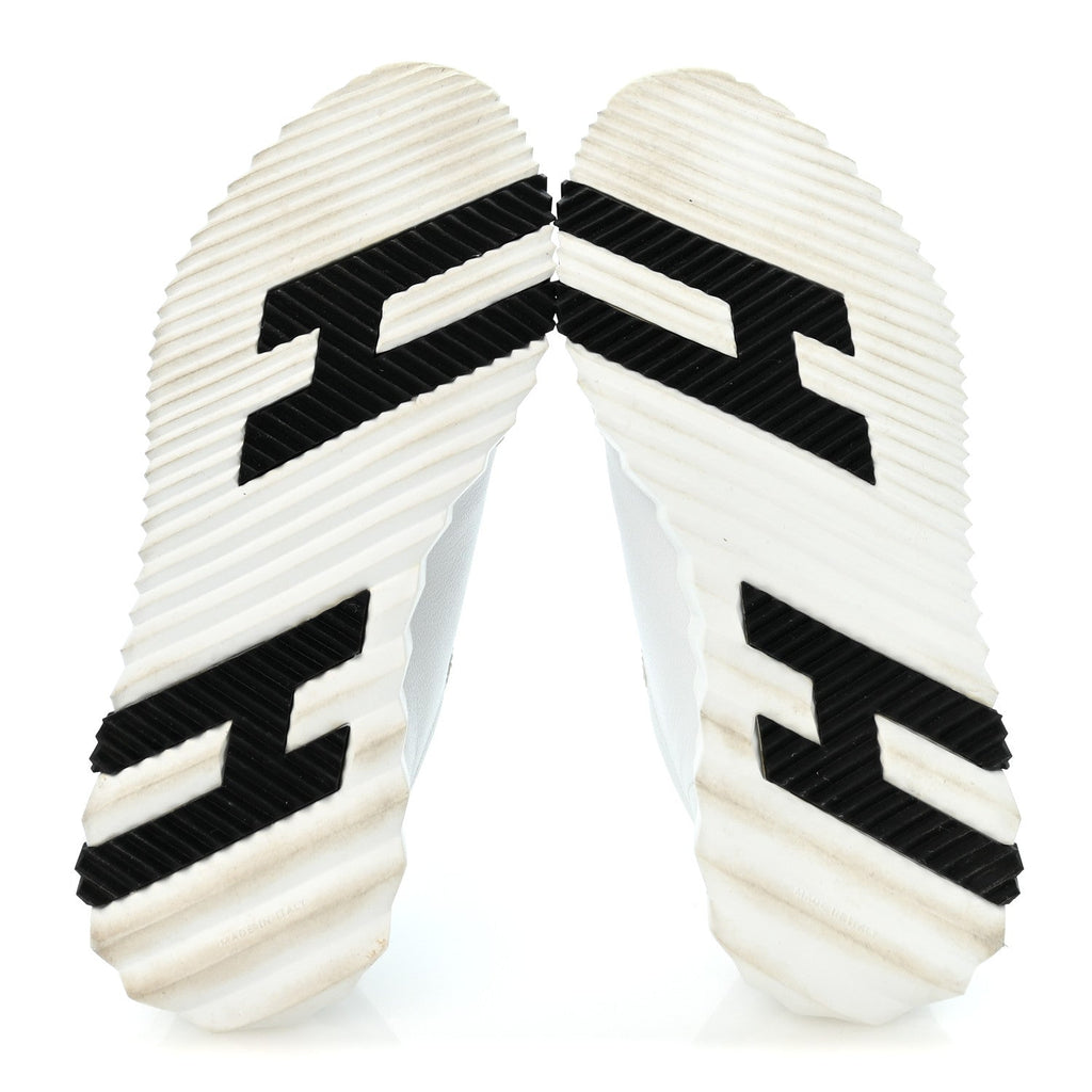 Calfskin Suede Goatskin Bouncing Sneakers 36.5 White Black wholesalehk.shop