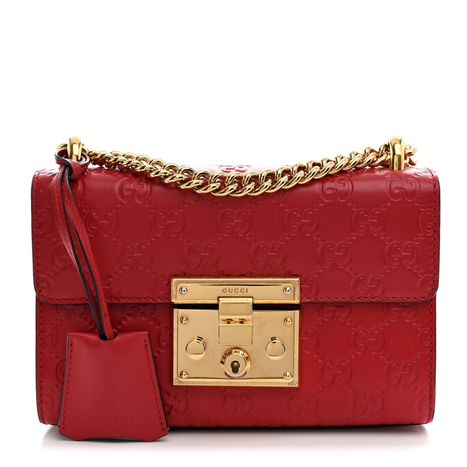 Guccissima Small Padlock Shoulder Bag Hibiscus Red £¨ Direct shipment via from wholesalehk.shop