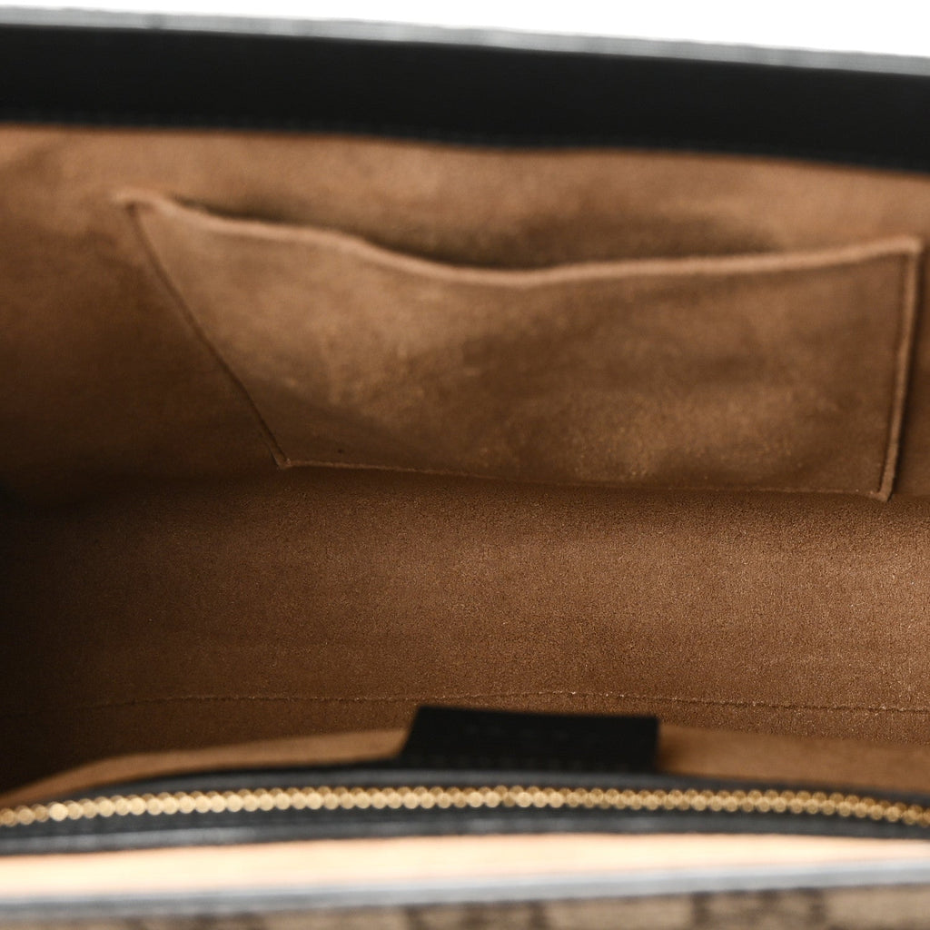 GG Supreme Monogram Calfskin Small Padlock Top Handle Bag Beige Black Cuir £¨ Direct shipment via from wholesalehk.shop