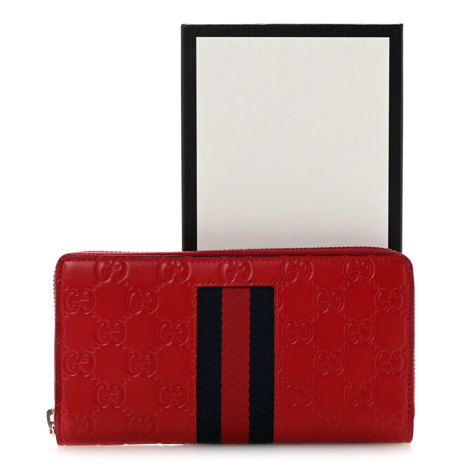 Guccissima Web Zip Around Wallet Red £¨ Direct shipment via from wholesalehk.shop