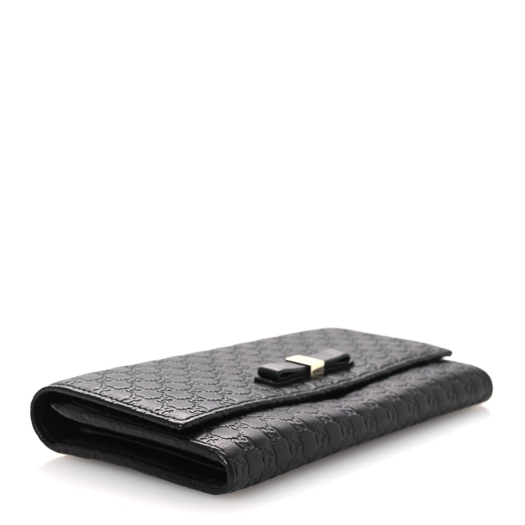 Microguccissima Bow Continental Wallet Black £¨ Direct shipment via from wholesalehk.shop
