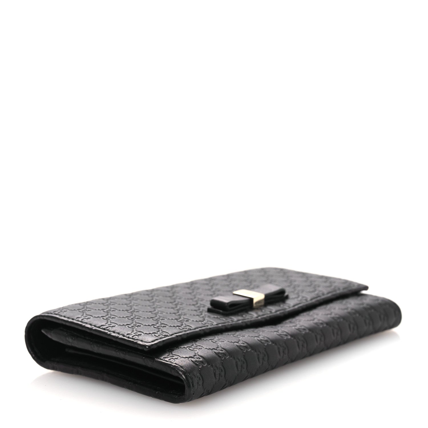 Microguccissima Bow Continental Wallet Black £¨ Direct shipment via from wholesalehk.shop