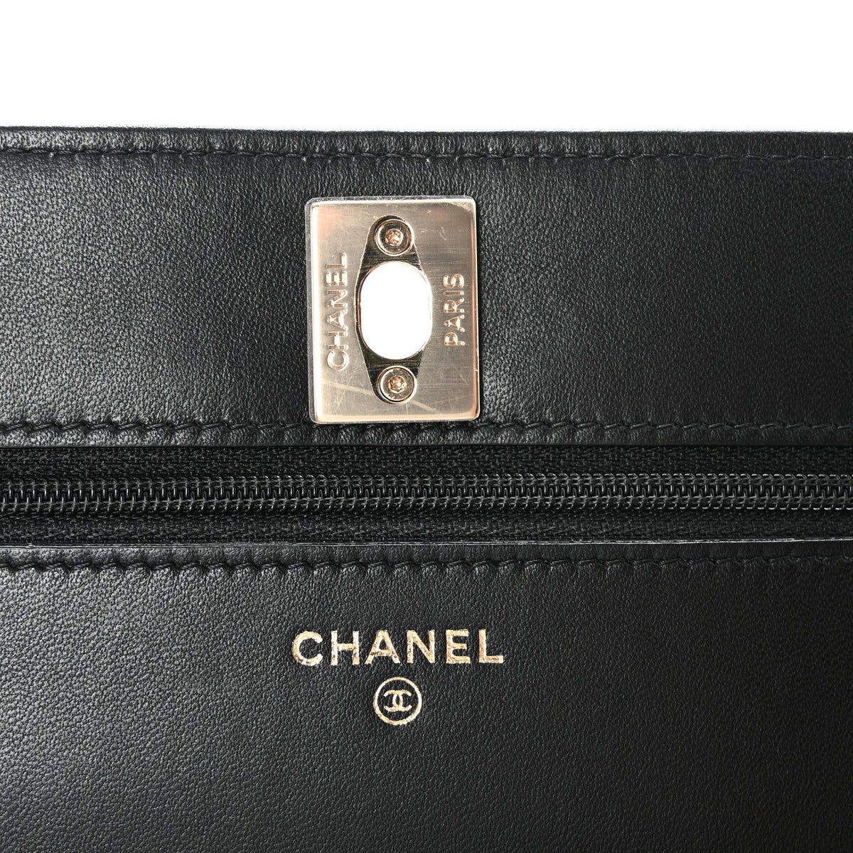 Lambskin Quilted Trendy CC Wallet On Chain WOC Black wholesalehk.shop
