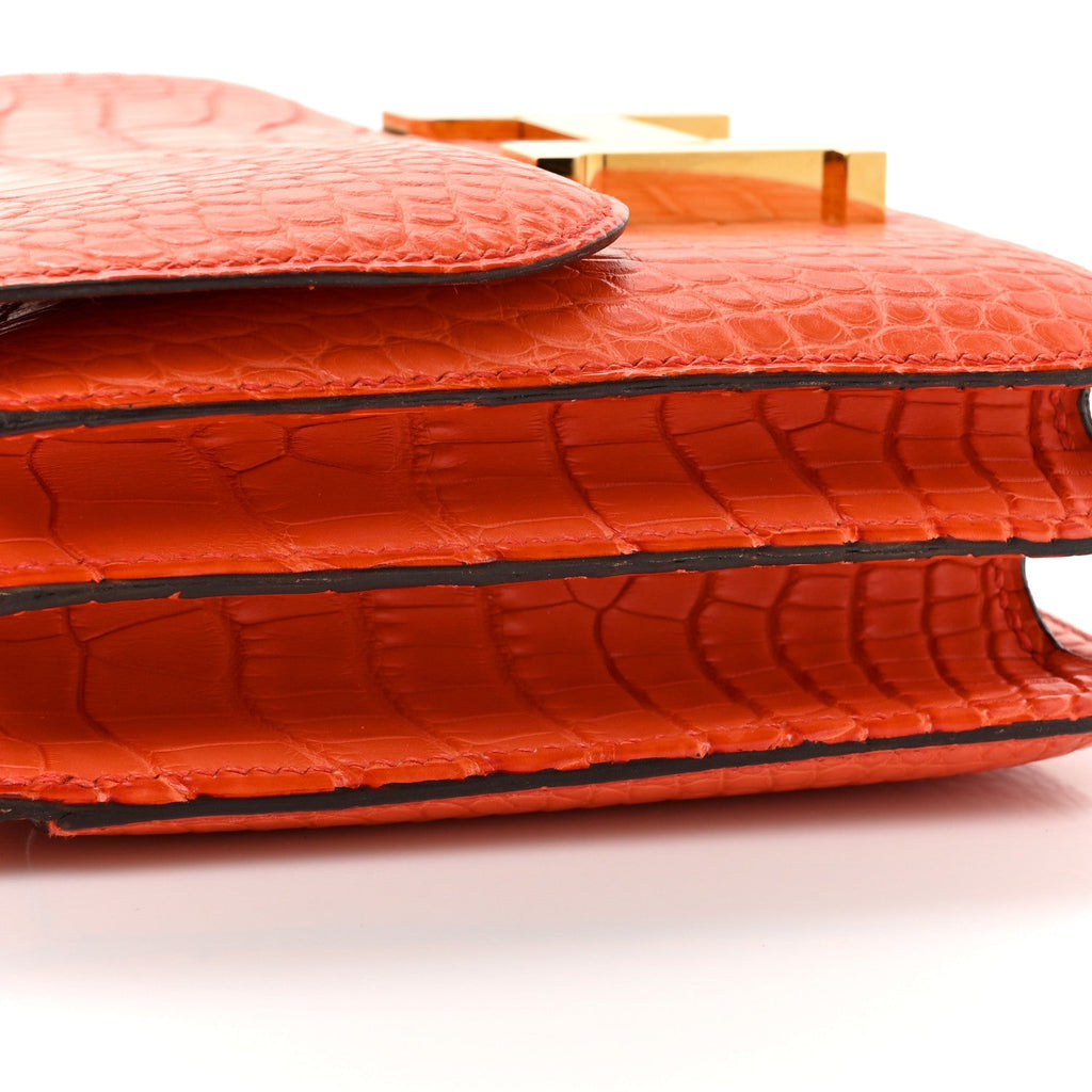 Matte Alligator Constance 18 Rouge Indien £¨ Direct shipment via from wholesalehk.shop