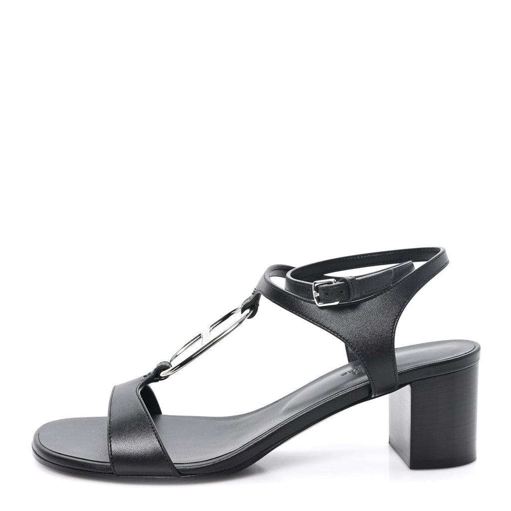 Calfskin Miramar 50 Sandals 40 Black wholesalehk.shop