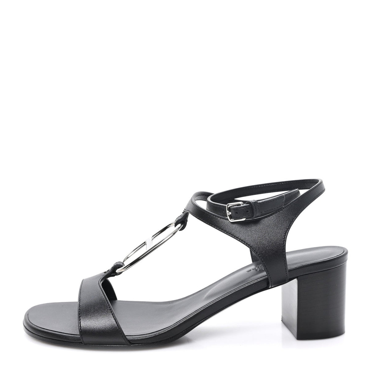 Calfskin Miramar 50 Sandals 40 Black wholesalehk.shop