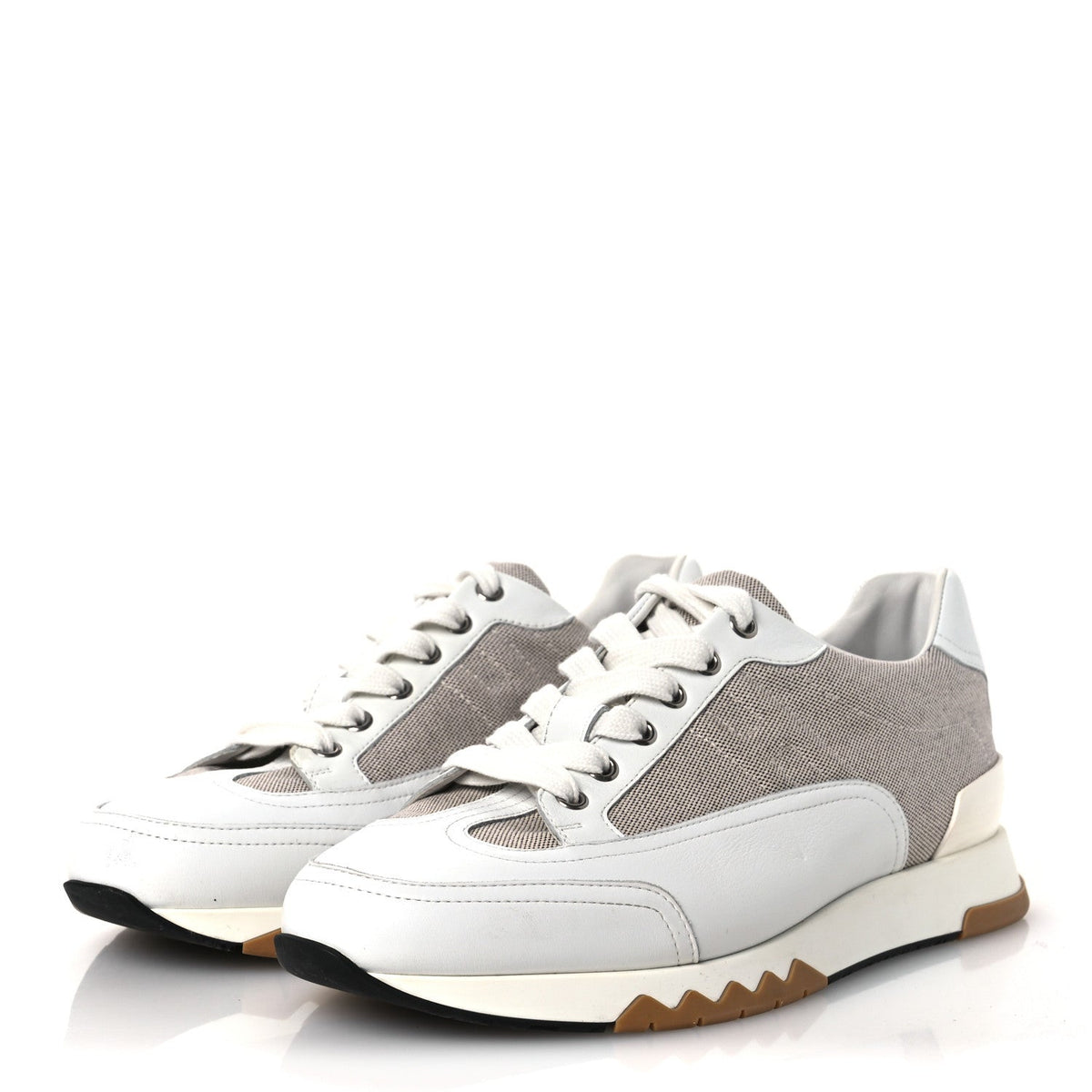 Canvas Calfskin Mens Trail Sneakers 41.5 Prunoir White wholesalehk.shop