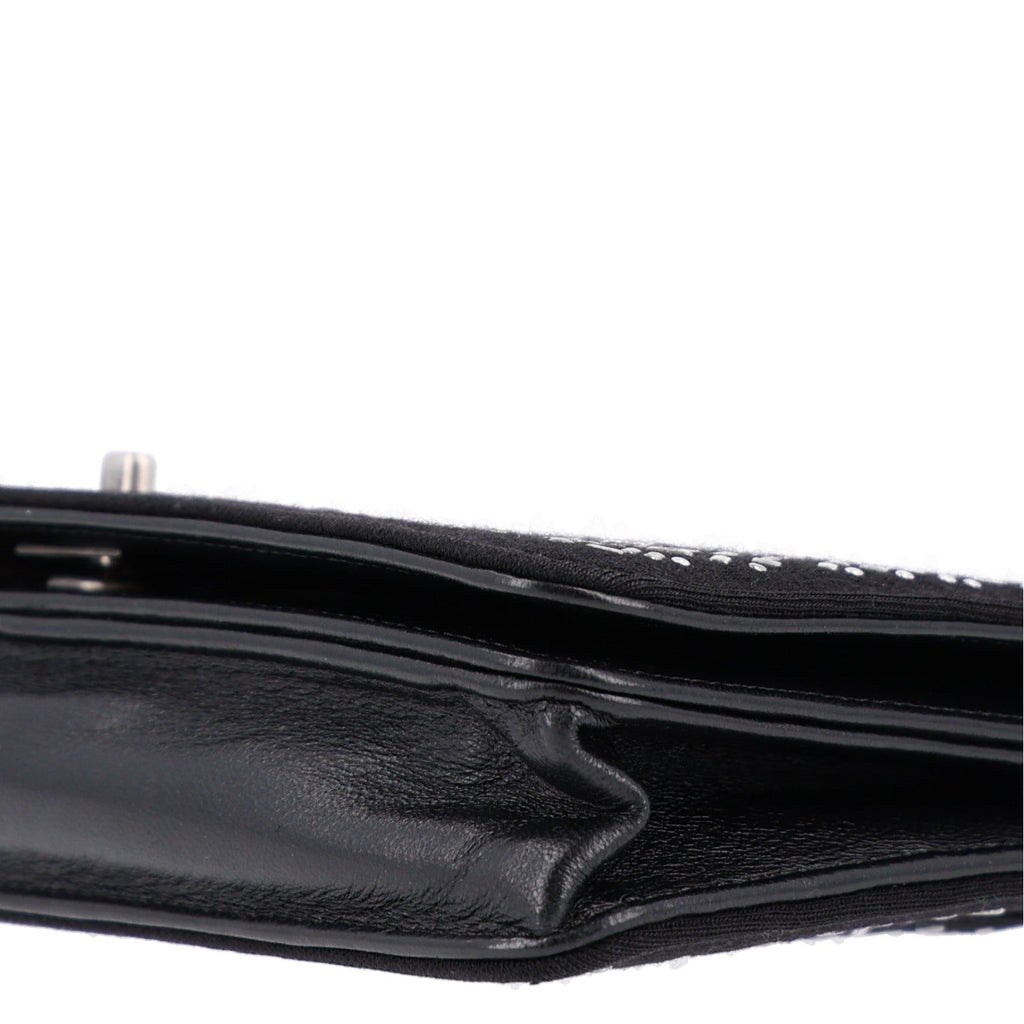 Lambskin Embellished Quilted Wallet On Chain WOC Black wholesalehk.shop