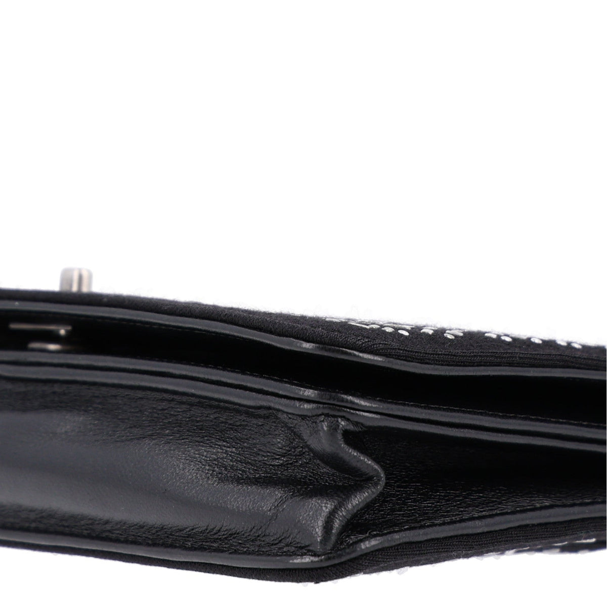 Lambskin Embellished Quilted Wallet On Chain WOC Black wholesalehk.shop