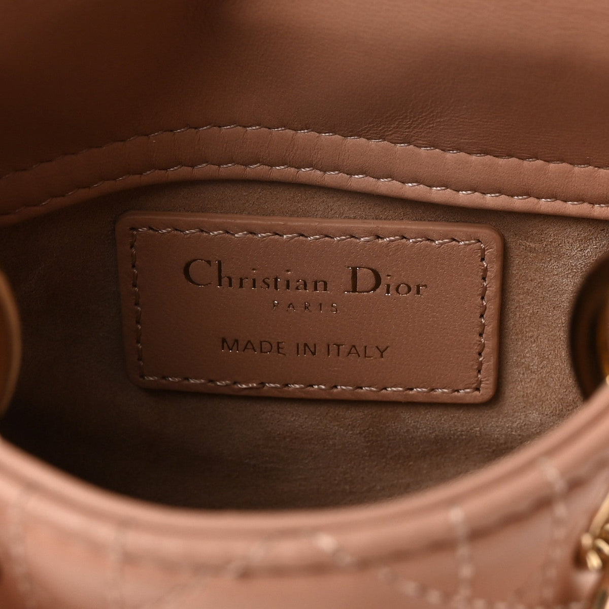 Lambskin Cannage Micro Lady Dior Rose Des Vents wholesalehk.shop
