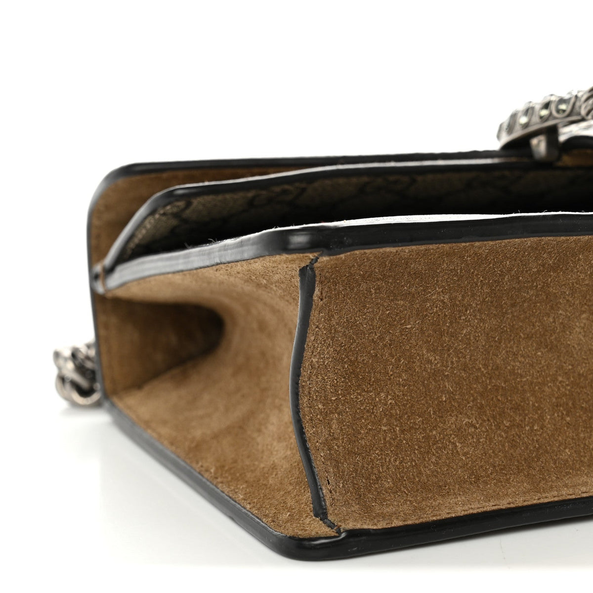 GG Supreme Monogram Suede Crystal Small Dionysus Shoulder Bag Beige Ebony Taupe wholesalehk.shop
