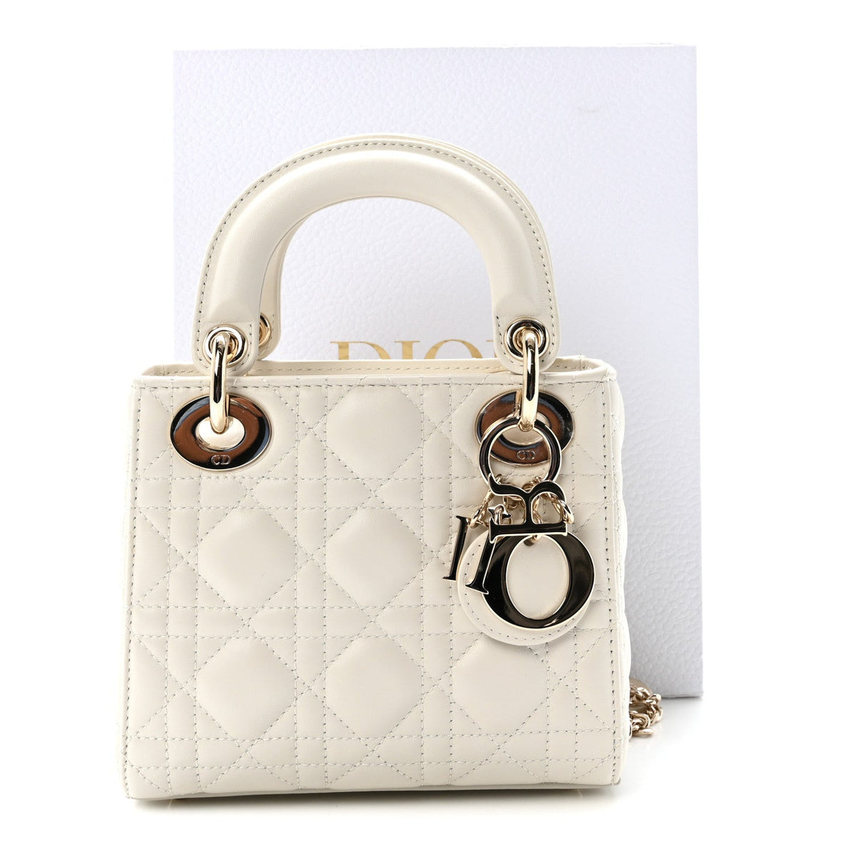 Lambskin Cannage Mini Lady Dior Latte wholesalehk.shop