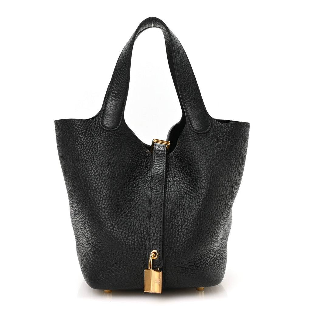 Taurillon Clemence Picotin Lock 18 PM Black £¨ Direct shipment via from wholesalehk.shop