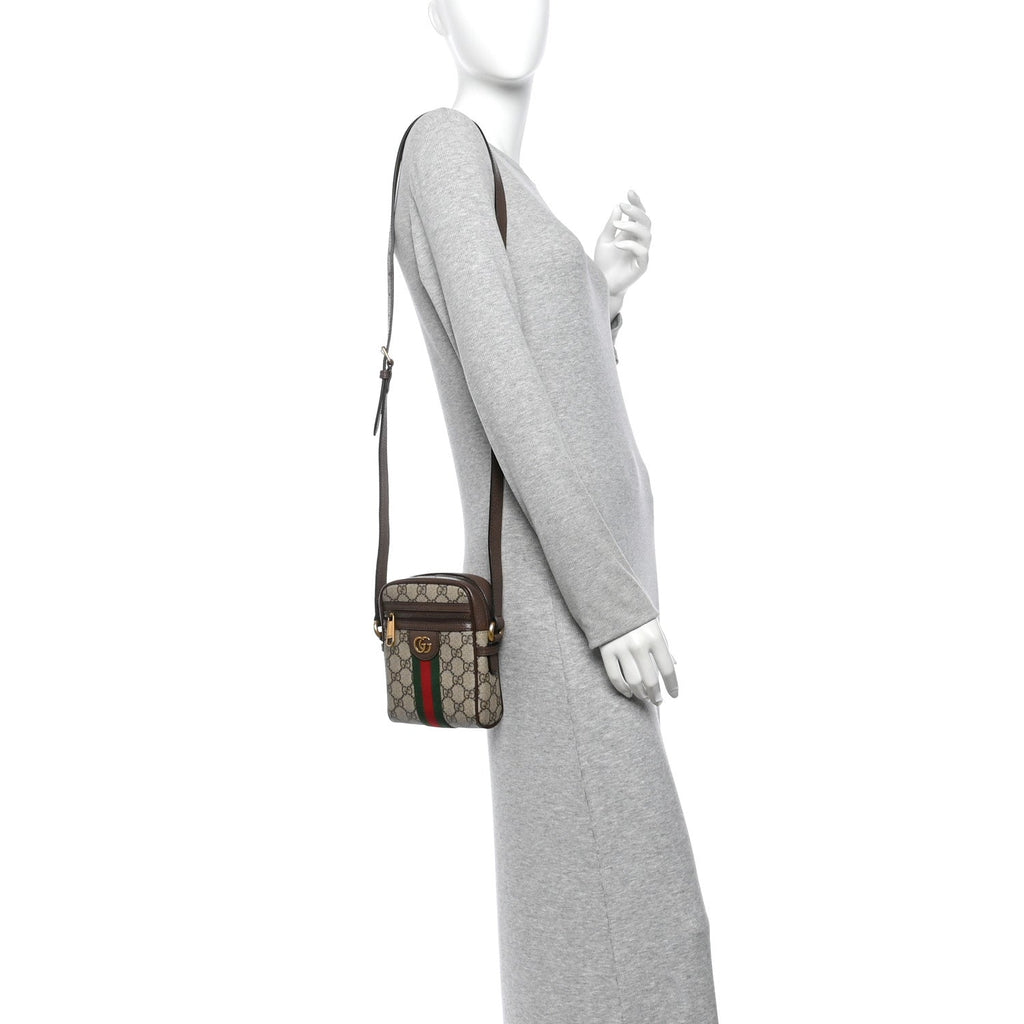 GG Supreme Monogram Web Mini Ophidia Messenger Brown wholesalehk.shop