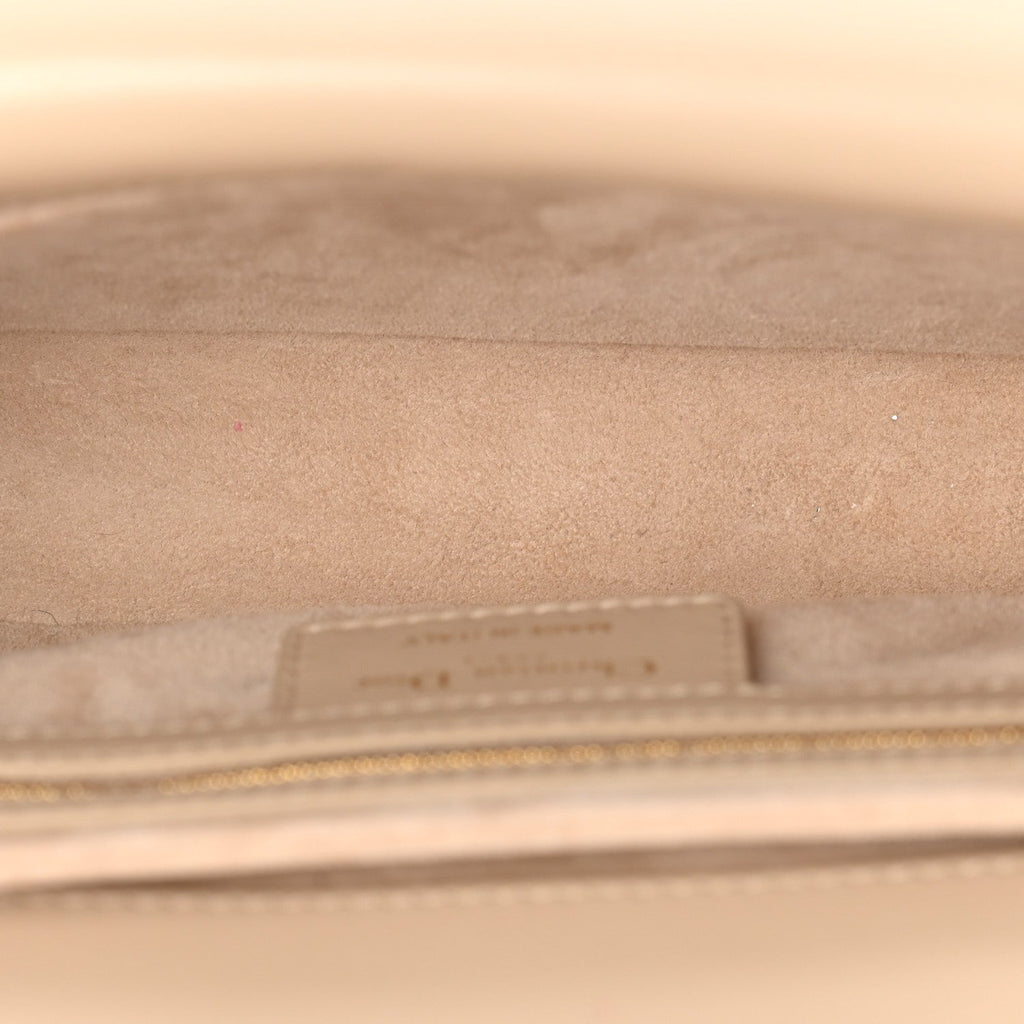 Calfskin Cannage Small Jolie Top Handle Bag Powder Beige wholesalehk.shop
