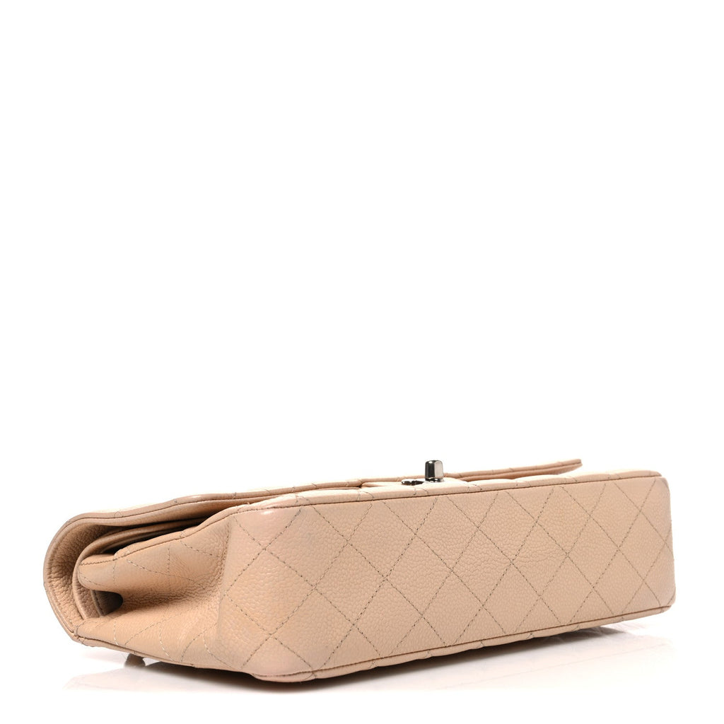 Caviar Quilted Medium Double Flap Beige wholesalehk.shop