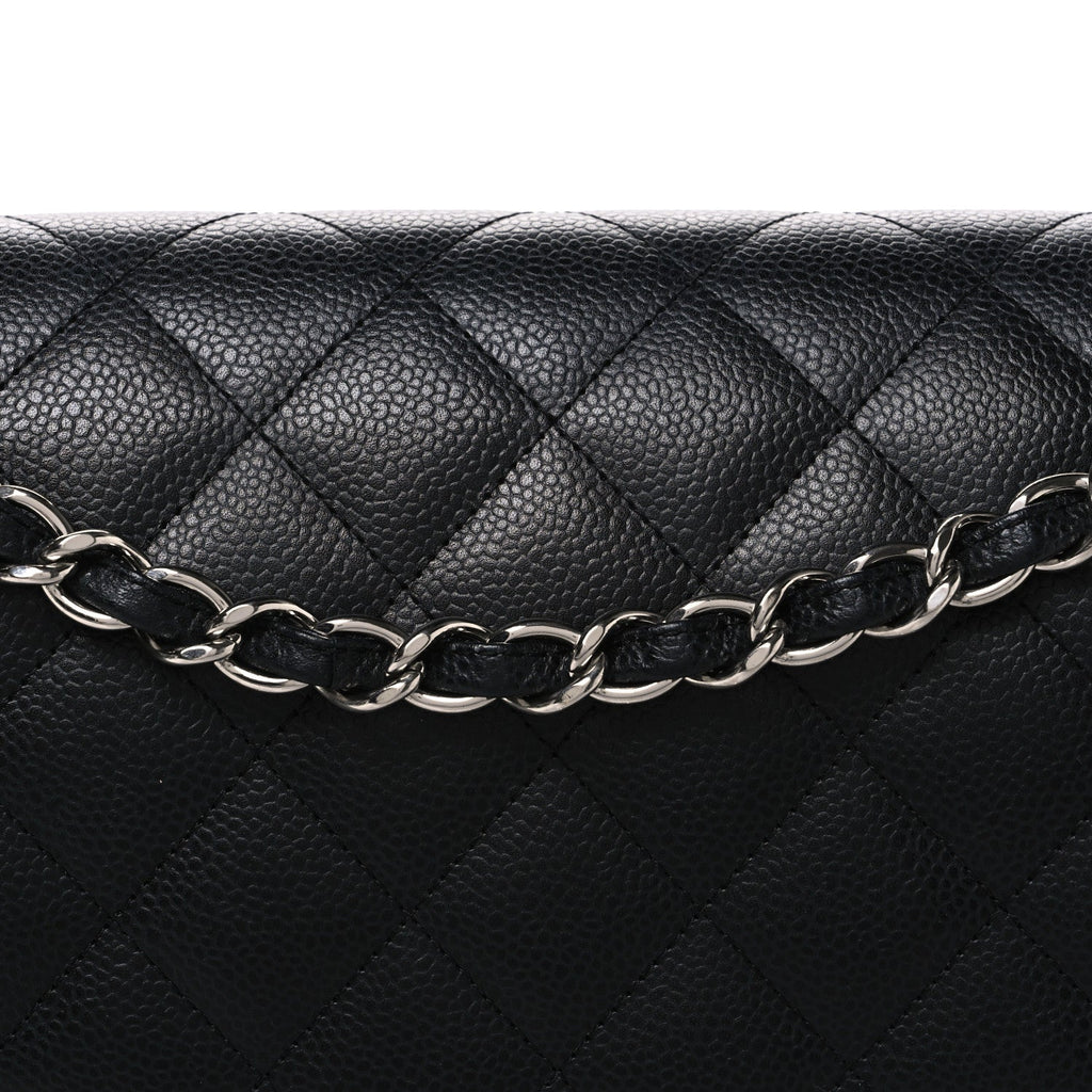 Caviar Quilted Maxi Double Flap Black wholesalehk.shop