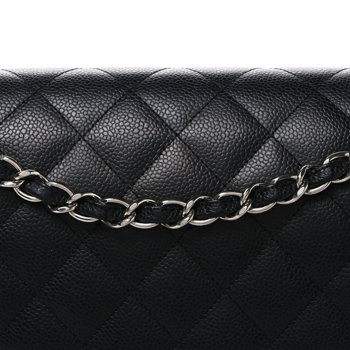 Caviar Quilted Maxi Double Flap Black wholesalehk.shop