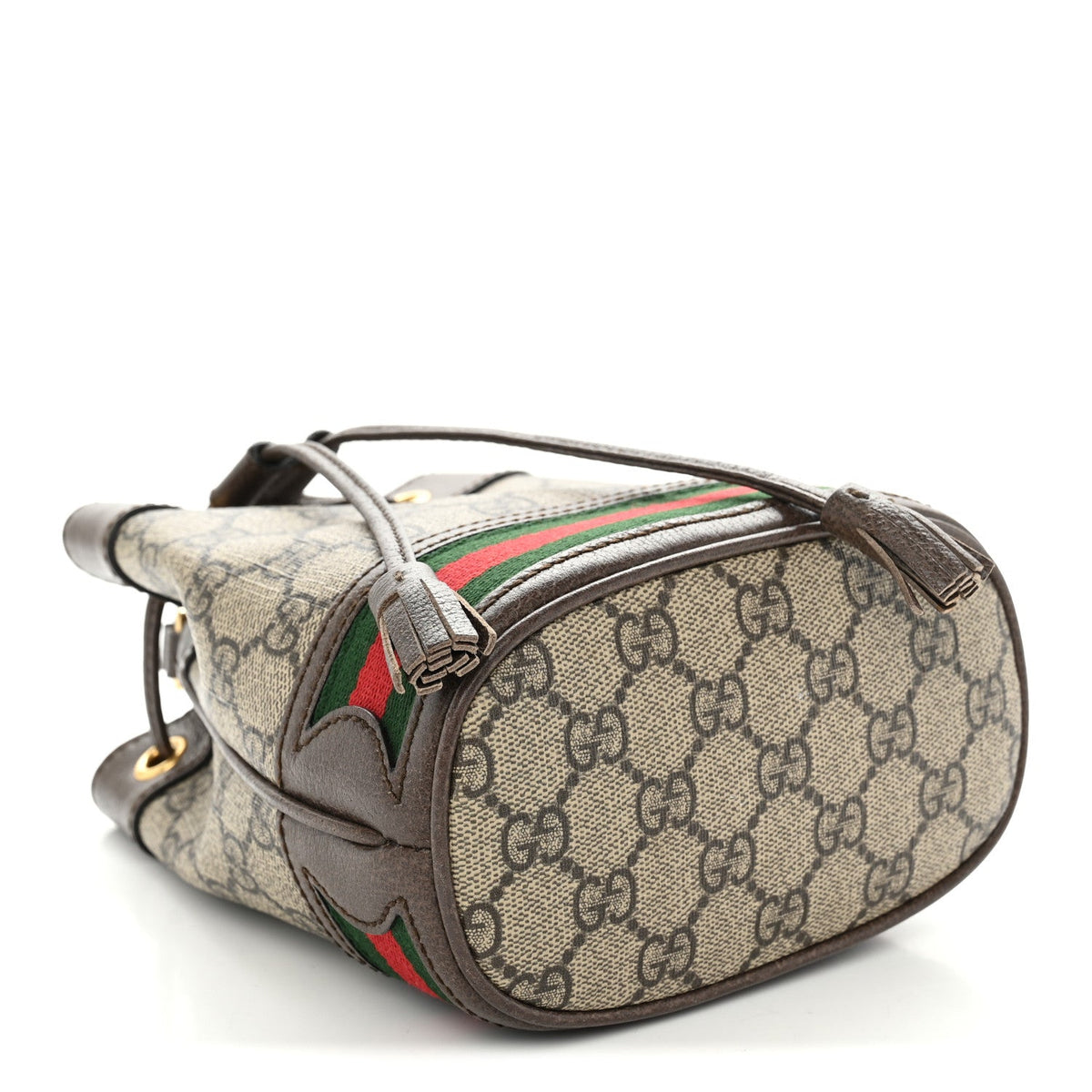 GG Supreme Monogram Web Mini Ophidia Bucket Bag Brown wholesalehk.shop