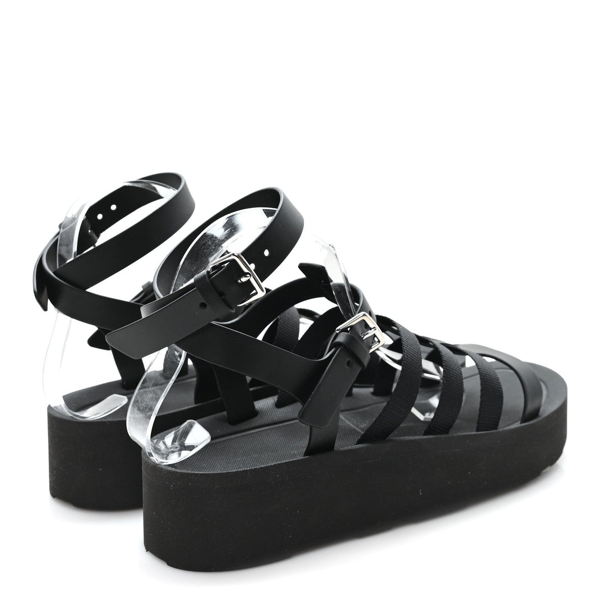 Calfskin Nylon Jupiter Sandals 40 Black wholesalehk.shop