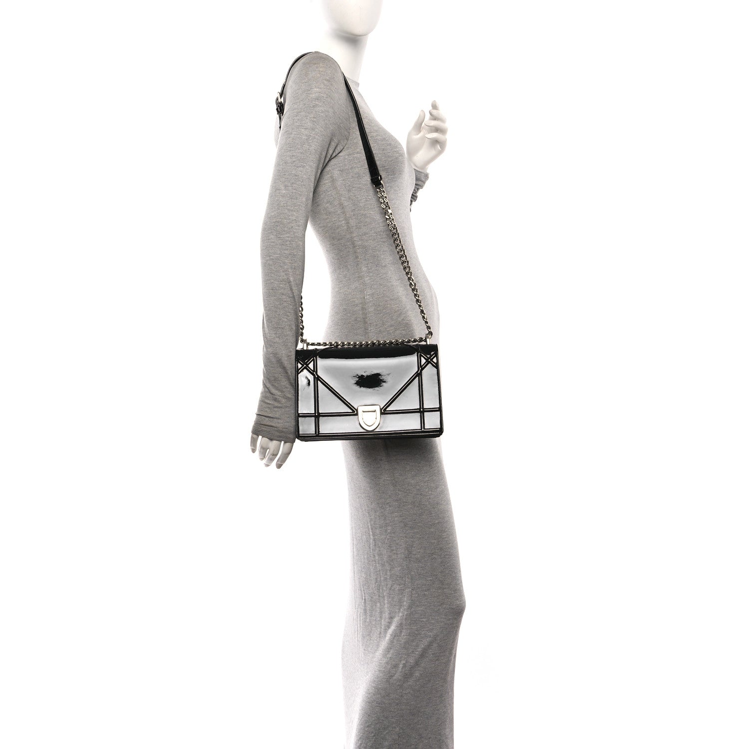 Patent Medium Diorama Flap Bag Black ¡§ Direct shipment via from wholesalehk.shop