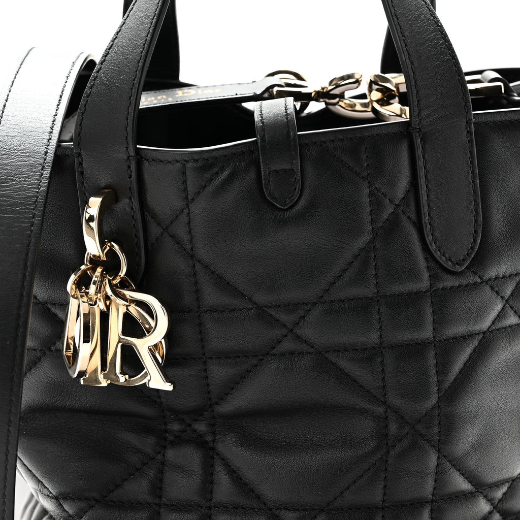 Calfskin Macrocannage Small Toujours Vertical Tote Black wholesalehk.shop