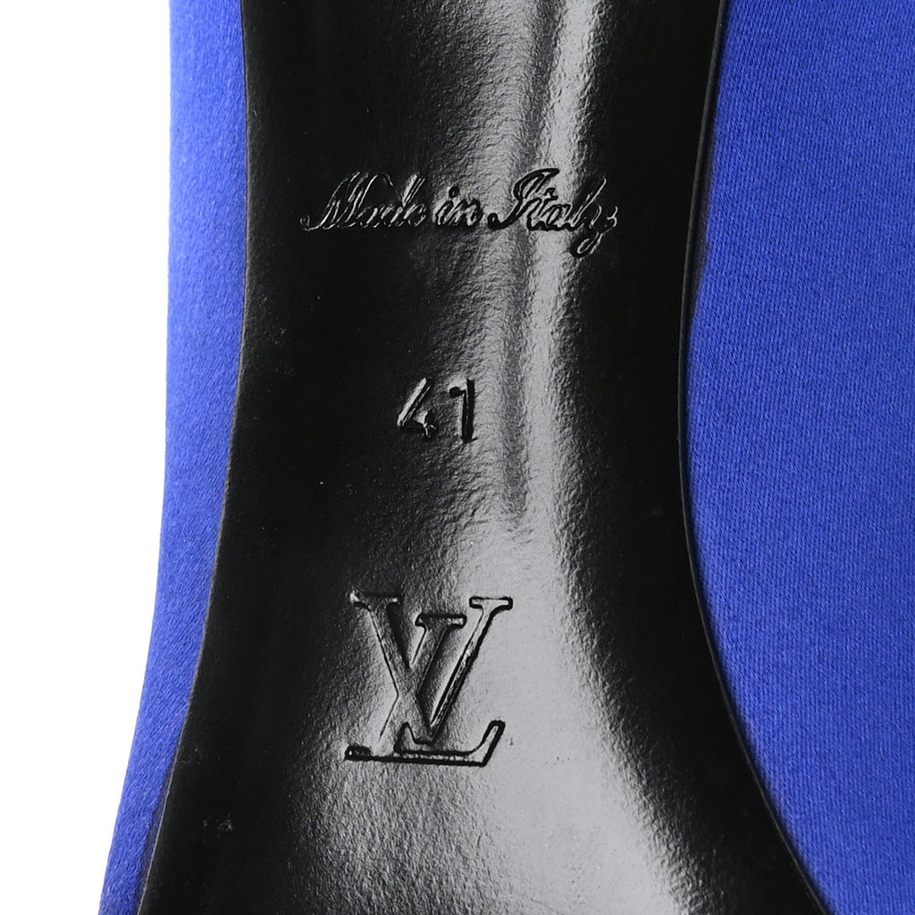 Satin Crystal Logo Pumps 41 Blue £¨ Direct shipment via from wholesalehk.shop