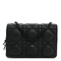 Ultra Matte Calfskin Cannage Nano Lady Dior Pouch Black wholesalehk.shop