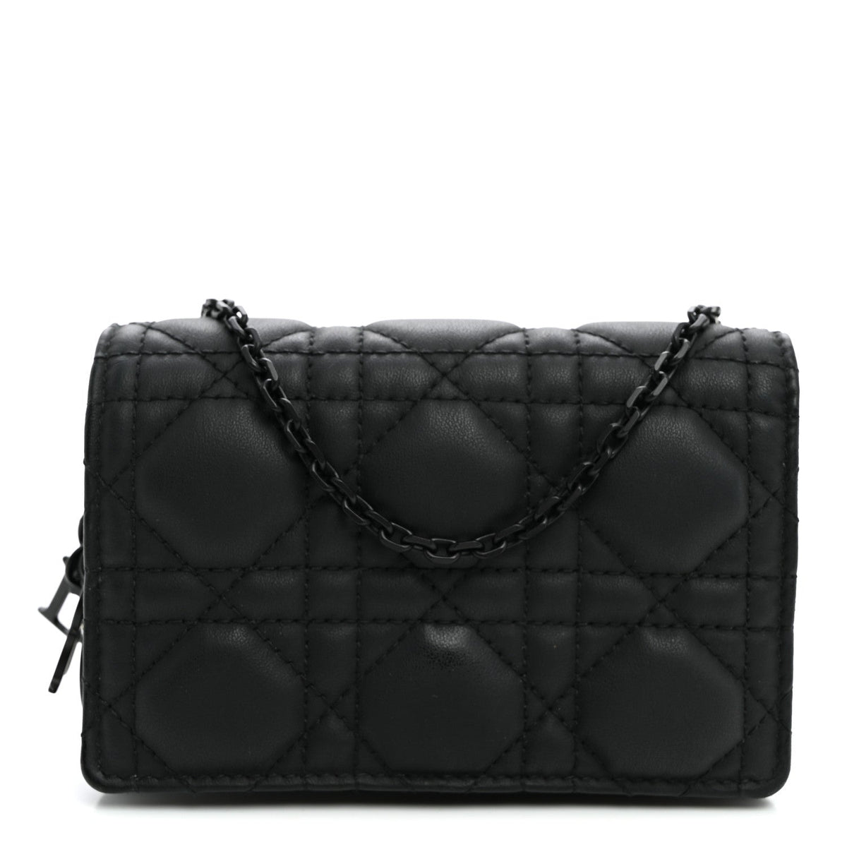 Ultra Matte Calfskin Cannage Nano Lady Dior Pouch Black wholesalehk.shop