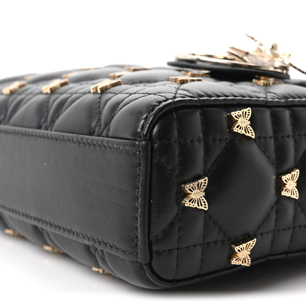 Lambskin Butterfly Cannage Lady D-Joy Black wholesalehk.shop