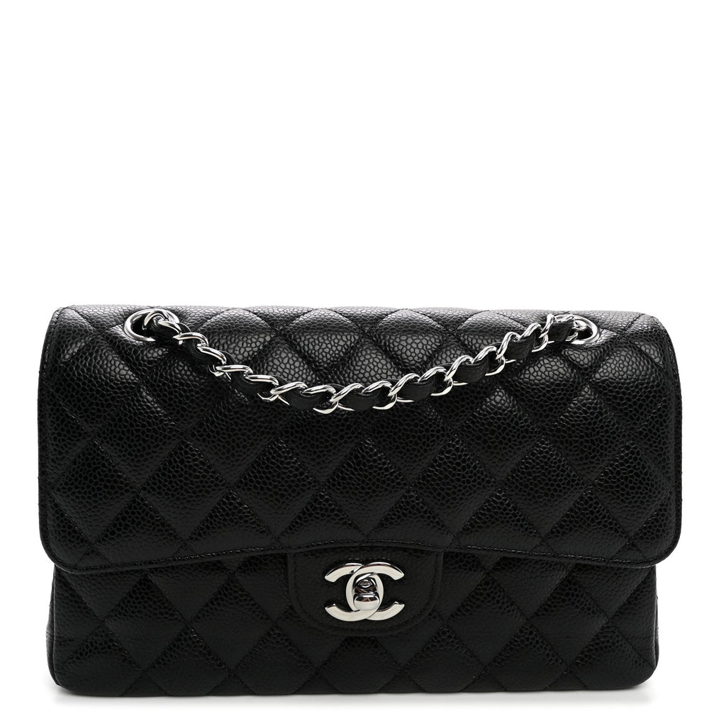Caviar Quilted Small Double Flap Black wholesalehk.shop