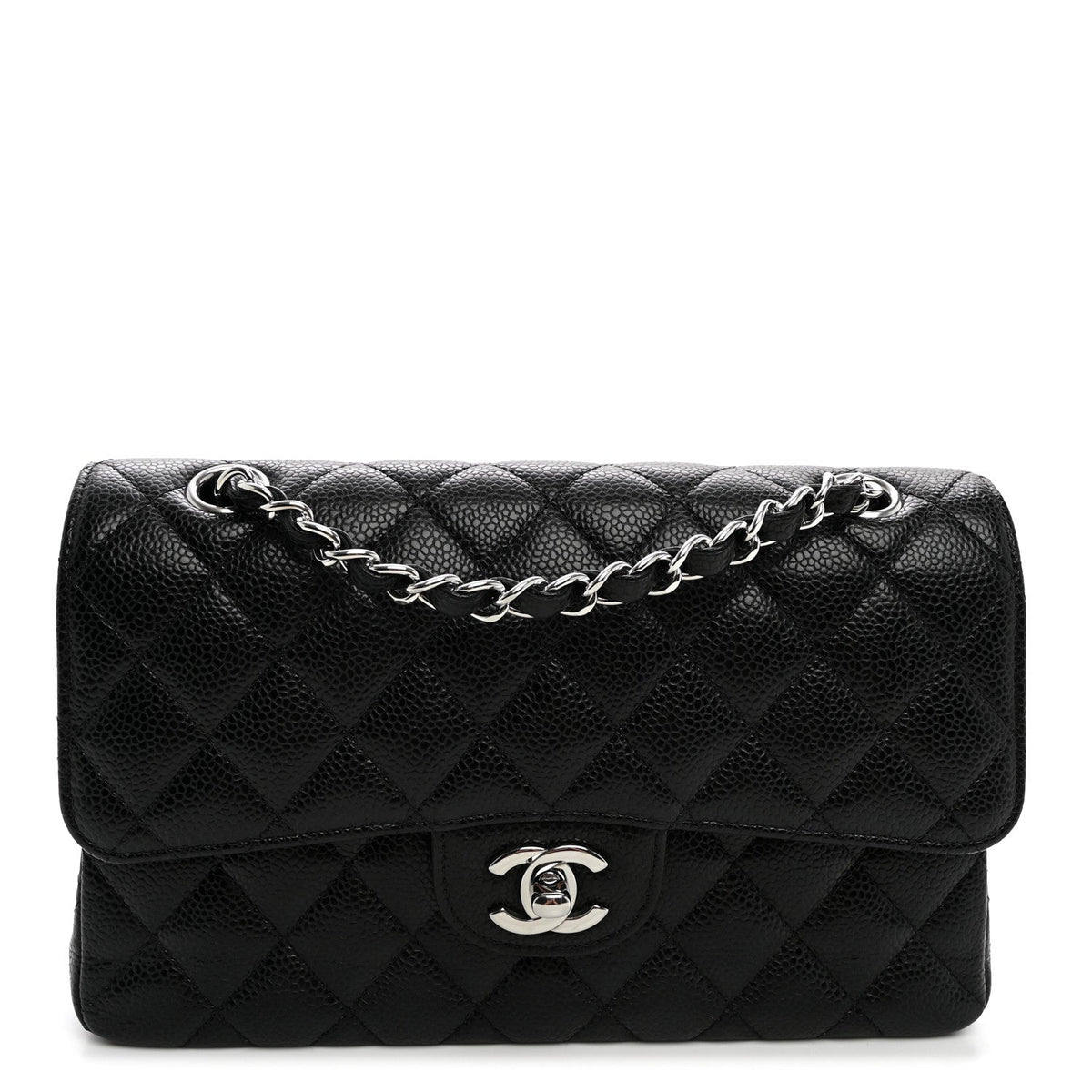 Caviar Quilted Small Double Flap Black wholesalehk.shop