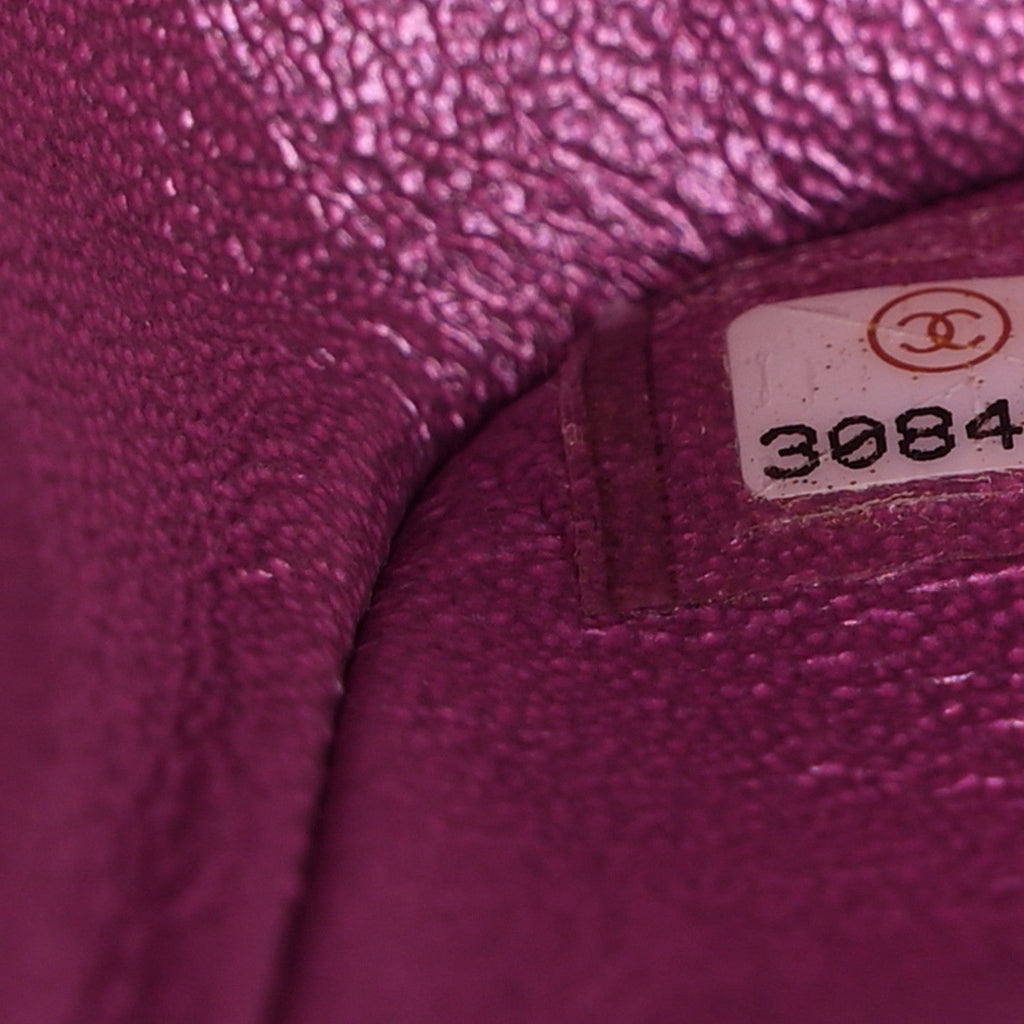 Iridescent Lambskin Quilted Medium Double Flap Purple wholesalehk.shop
