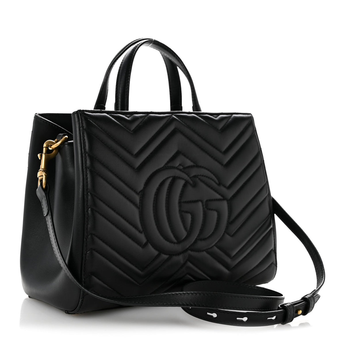 Calfskin Matelasse Small GG Marmont Tote Black wholesalehk.shop