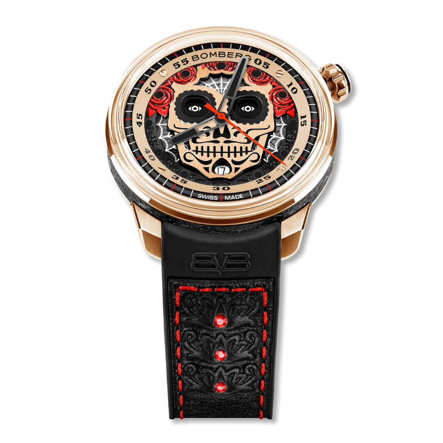 Bomberg Día De Los Muertos Men's Gold Watch wholesalehk.shop