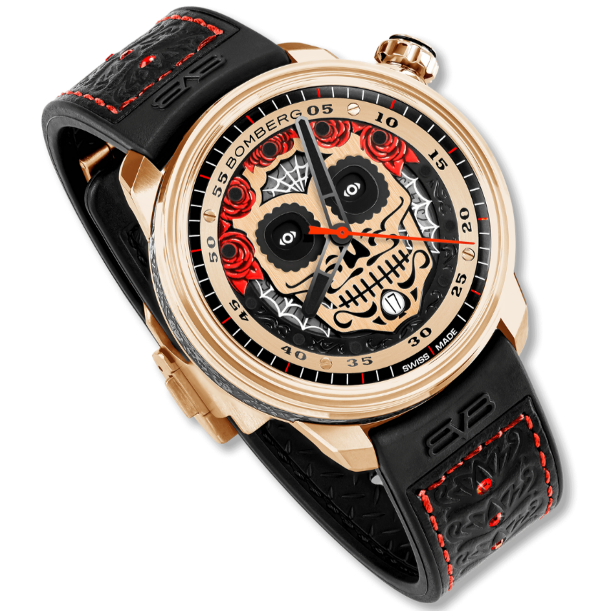 Bomberg Día De Los Muertos Men's Gold Watch wholesalehk.shop