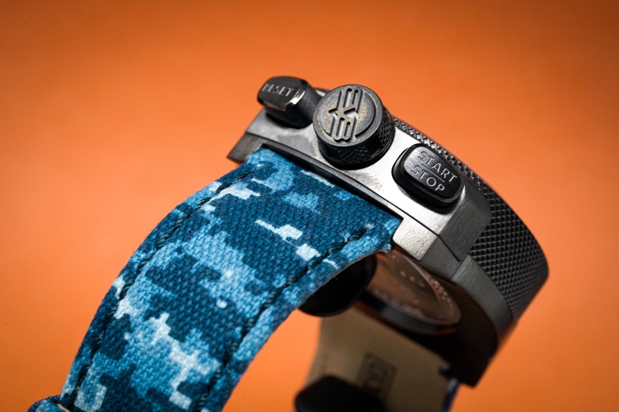 Bomberg Men's Chronograph Watch BOLT-68 Blue Camo Limited Edition wholesalehk.shop