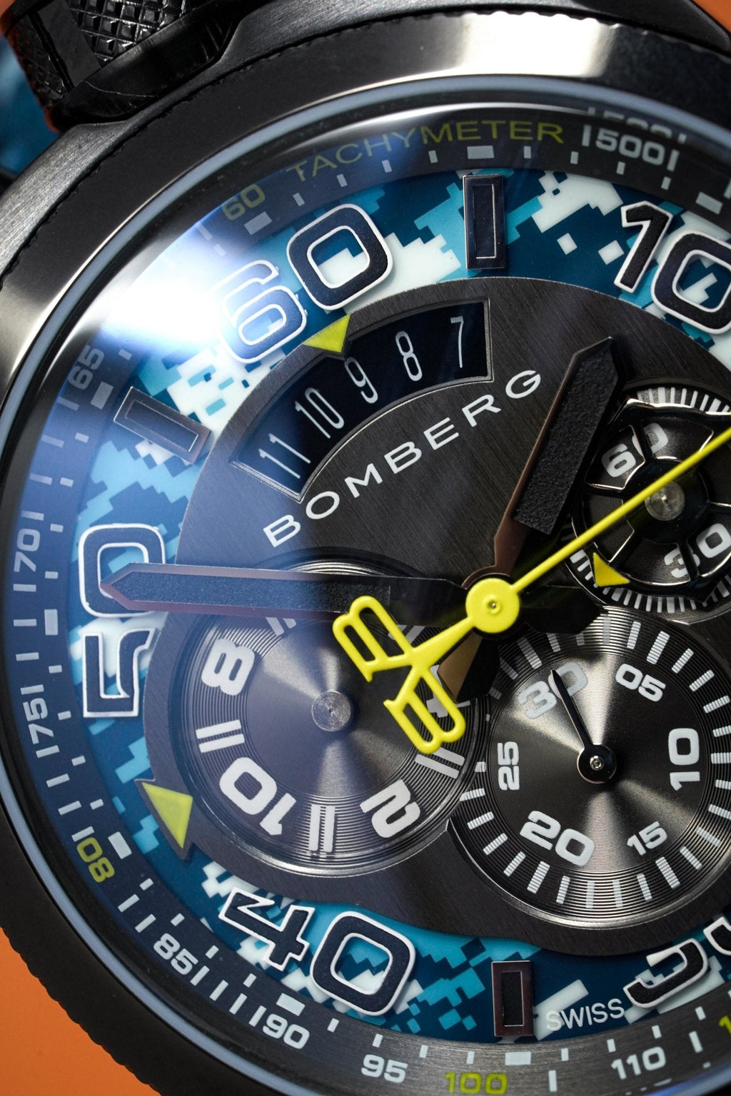Bomberg Men's Chronograph Watch BOLT-68 Blue Camo Limited Edition wholesalehk.shop